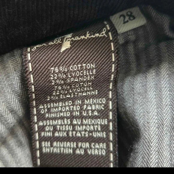 7 For All Mankind Brown Corduroy Skinny Jeans Size 28 Boho Festival Y2K Low Rise - Picture 7 of 7